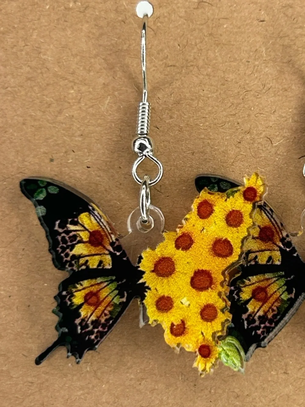 *LAST SET* Butterfly Sunflower Drop Earrings - Fashion Jewelry